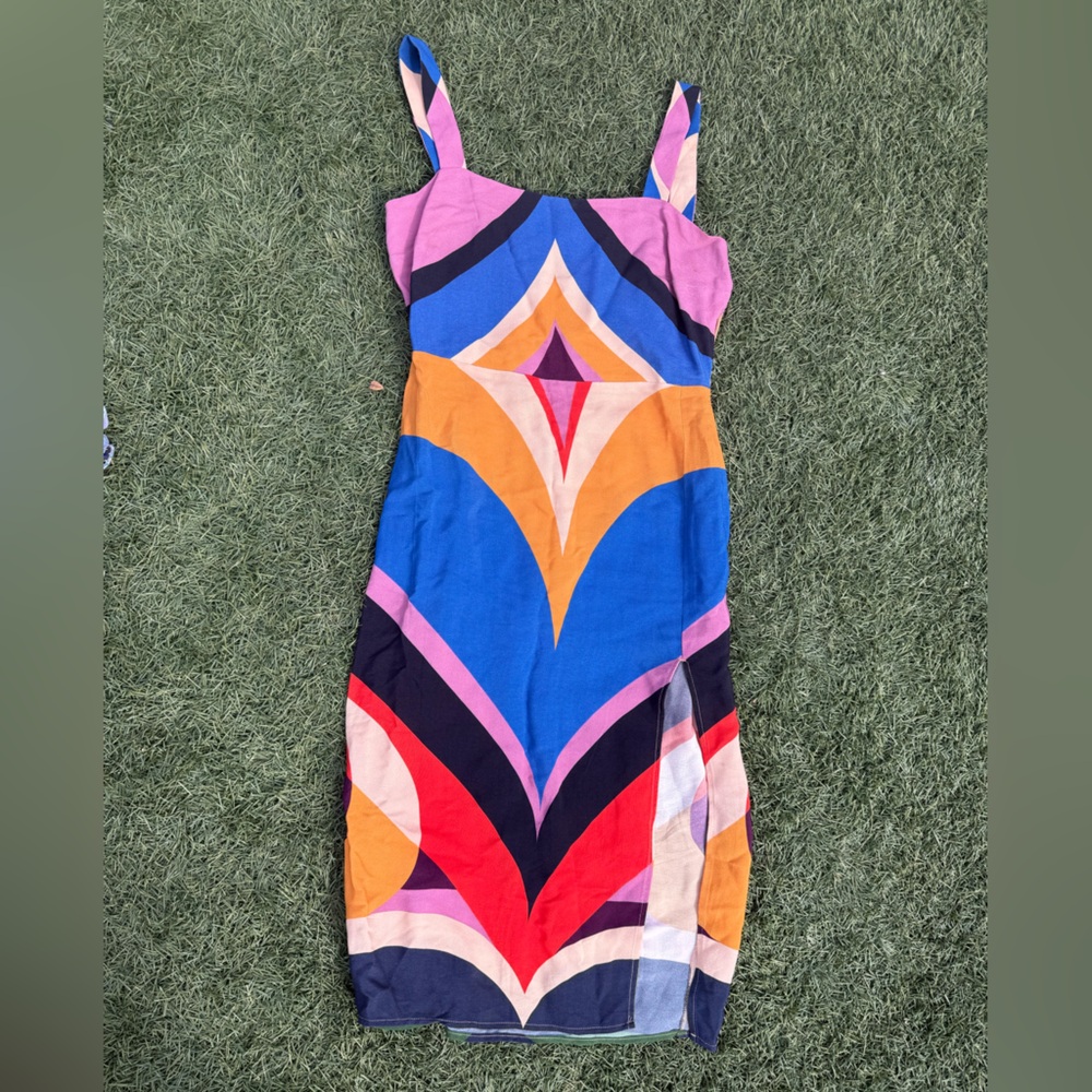 ✨Farm Rio Colorful Geometric Patterned Dress